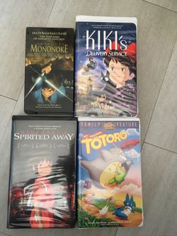 Studio Ghibli movies VHS tapes Spirited Away My Neighbor Totoro Princess Mononoke  Kiki's Delivery Service