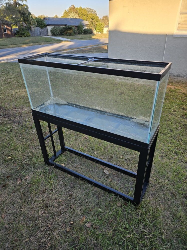 Aquarium w Stand Fish Tank 55 Gallon Glass Turtle Tank Breeder Reptile Cage Terrarium