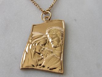 18K Gold Plated Pendant Sweater Necklace Triple Layer