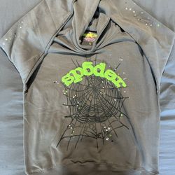 size large Sp5der green & grey 'Wait Web' Hoodie🐍🐍