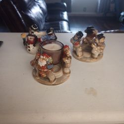 Ceramic Christmas Candle Holders 