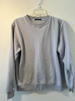 Brandy Melville light blue gray Long Sleeve Crewneck Sweatshirt