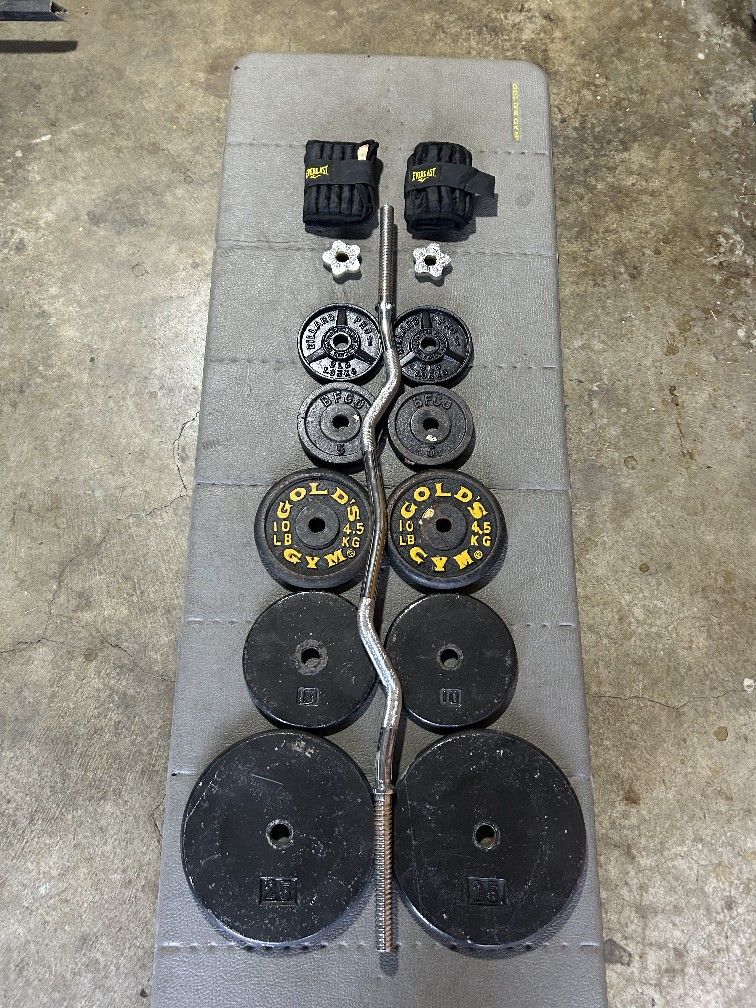 Standard Curl Bar With Weights