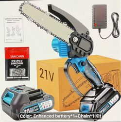 6 INCH 21V CORDLESS MINI CHAINSAW WITH BATTERY, CHAIN AND CHARGER KIT