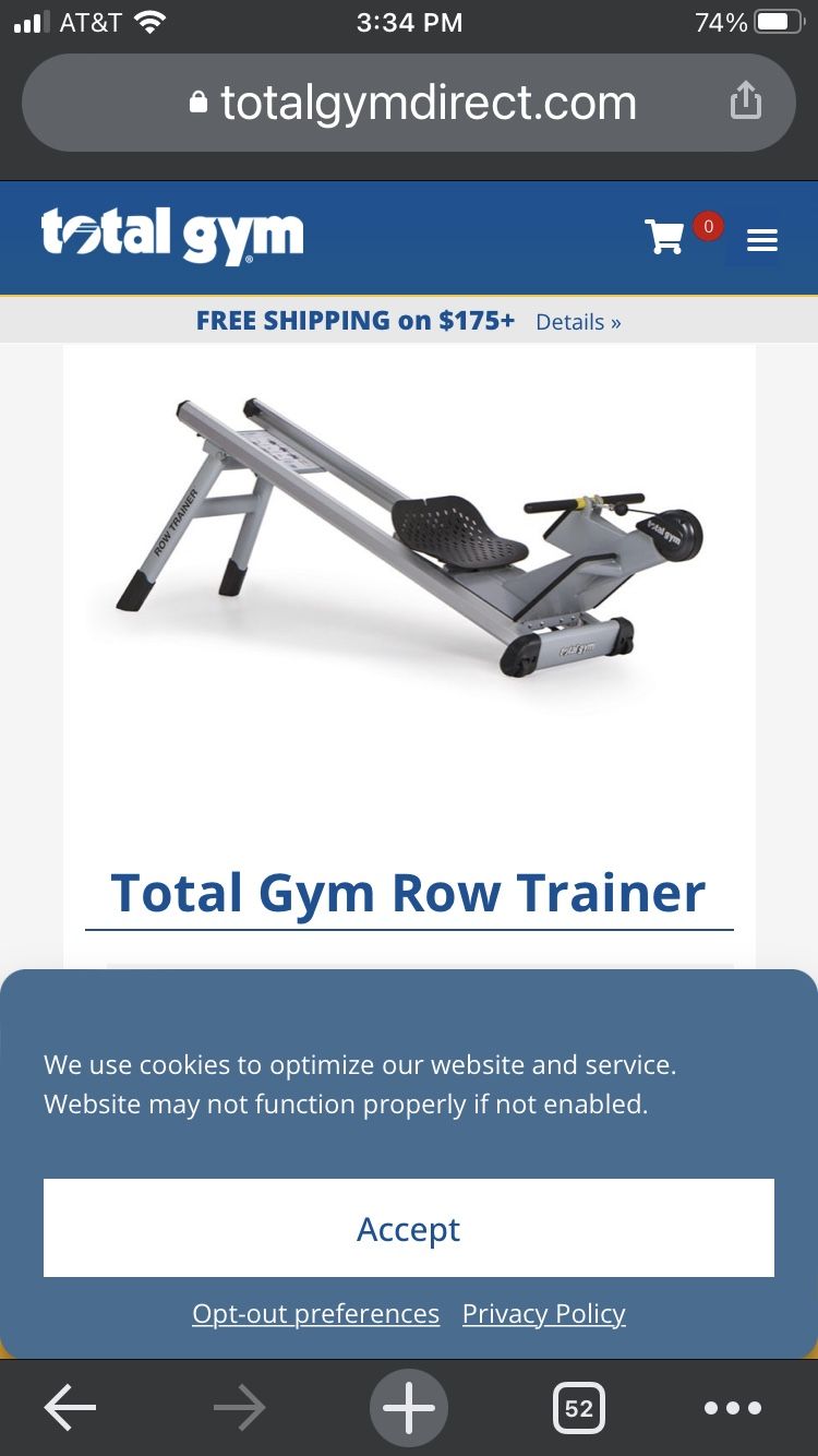 Total Gym Rower Trainer, Home Elite Model (Commercial Grade)