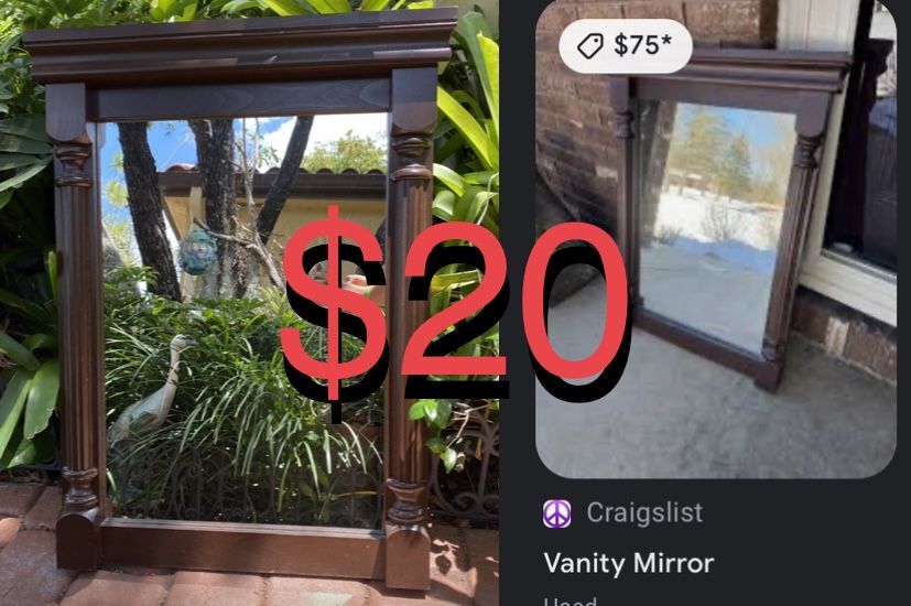 $20 Brown Vanity Mirror / Bathroom mirror