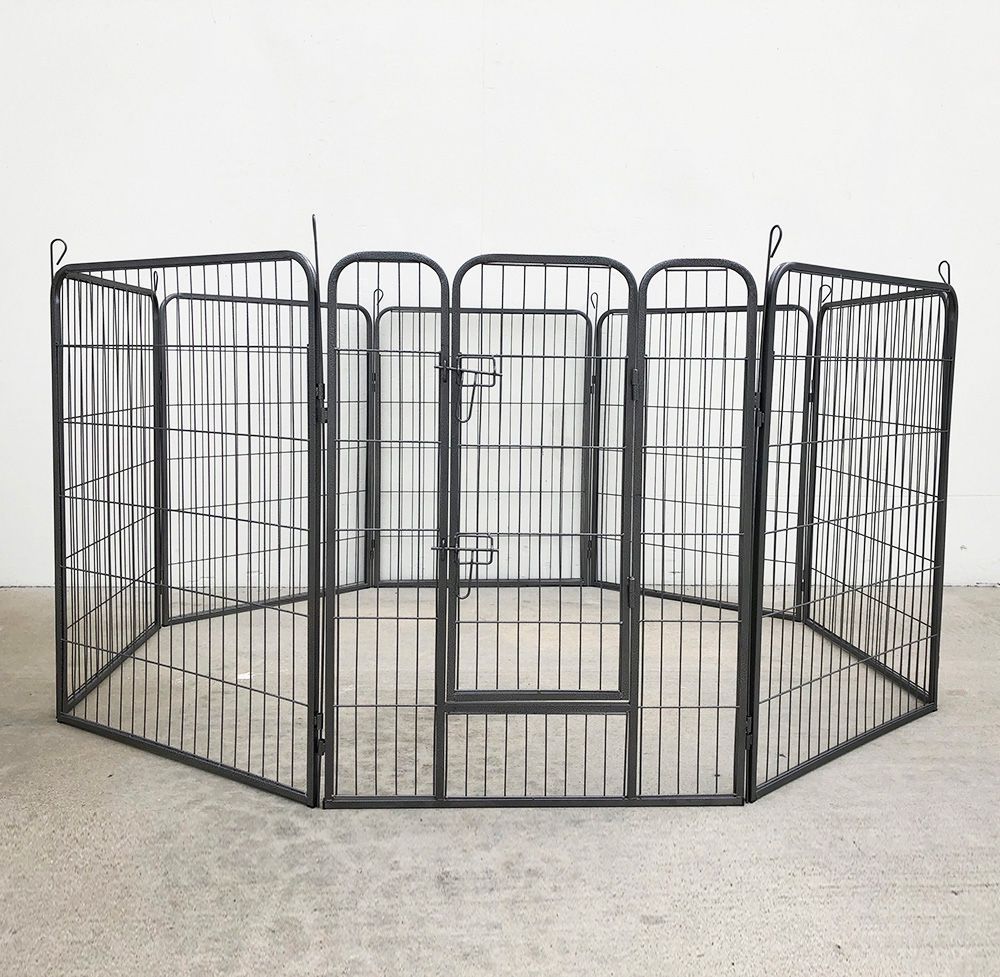 New In Box $105 Dog 8-Panel Playpen, Each Panel 40” Tall X 32” Wide Heavy Duty Pet Exercise Fence Crate Kennel Gate