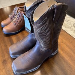 Tan-Colored Women’s Leather Work Boots Size 8.5 by Ariat