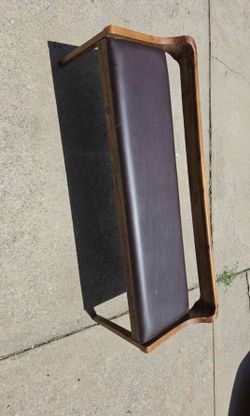 Wooden Sleek Panel Back Dining Bench with Leatherette Seat Brown