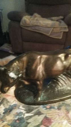 Solid bronze bull