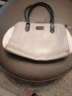 Kate Spade New York leather khaki and cream with black accents and straps large purse