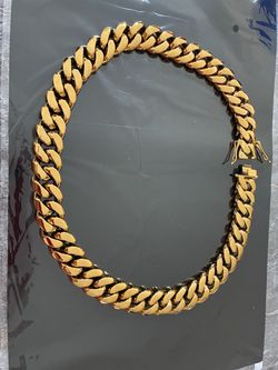 New 20mm 24inch 18K gold plated stainless steel Cuban Link Chain Necklace