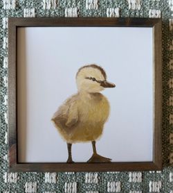 Framed Duckling Painting Wall Art