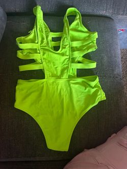 Neon Green Cut-Out One-Piece Swimsuit