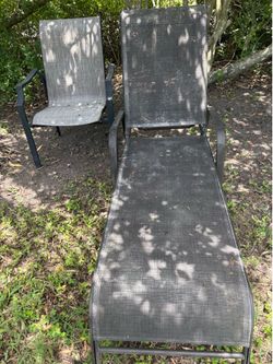 One lounge chair, one chair