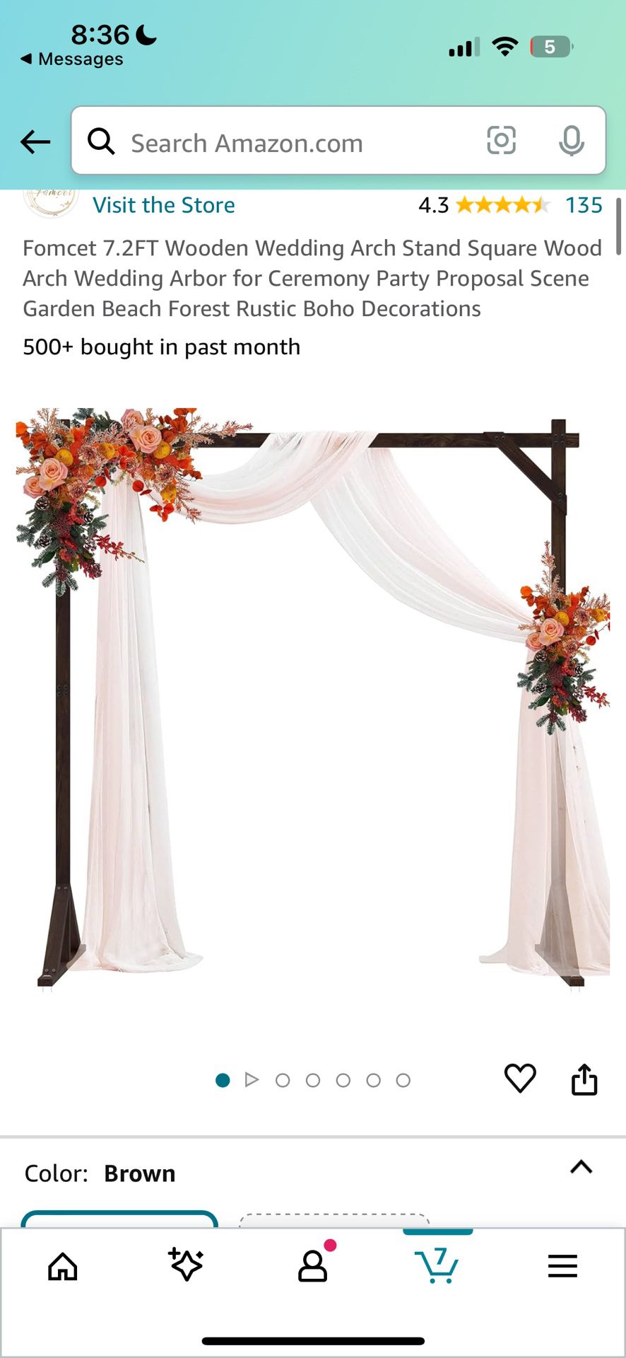 Wedding Arch And White Fabric Included 