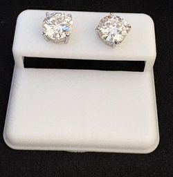 8mm Silver Stud Earrings