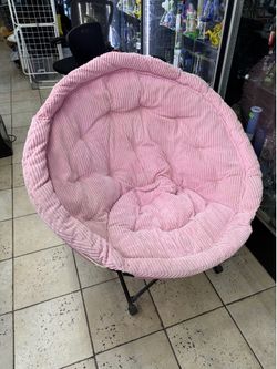 Pink Corduroy Saucer Chair