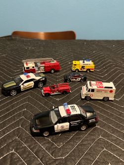Vintage Emergency Vehicle Collection – 7 Police Cars, Fire Trucks & Rescue Vehicles