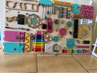 Montessori Sensory Busy Board / Activity Board for Toddlers