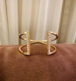 Gold Rhinestone Cuff Bracelet