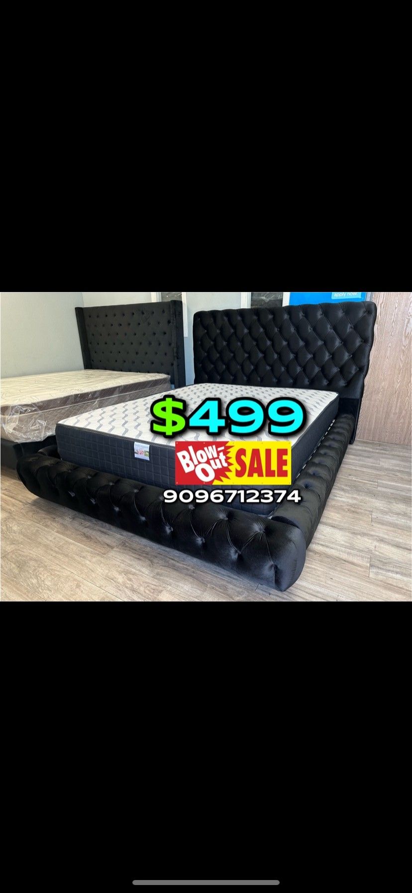 Queen Black Plain With Ortho Matres!!