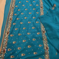 Beautiful Sari In Blue color