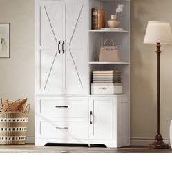 LIKIMIO Armoire Wardrobe Closet 70" H, Bedroom Wooden Wardrobe with 3 Doors 2 Drawers, Modern Clothing Storage Cabinet Combination with Storage Shelve