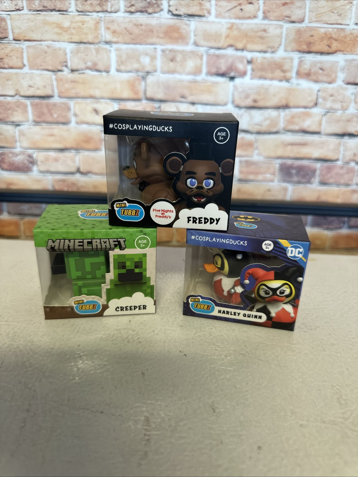Tubbz set of three ducks Freddy Harley Quinn Creeper