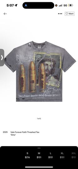 Valley Dreams Distressed T Shirt, Size L, New, Authentic 