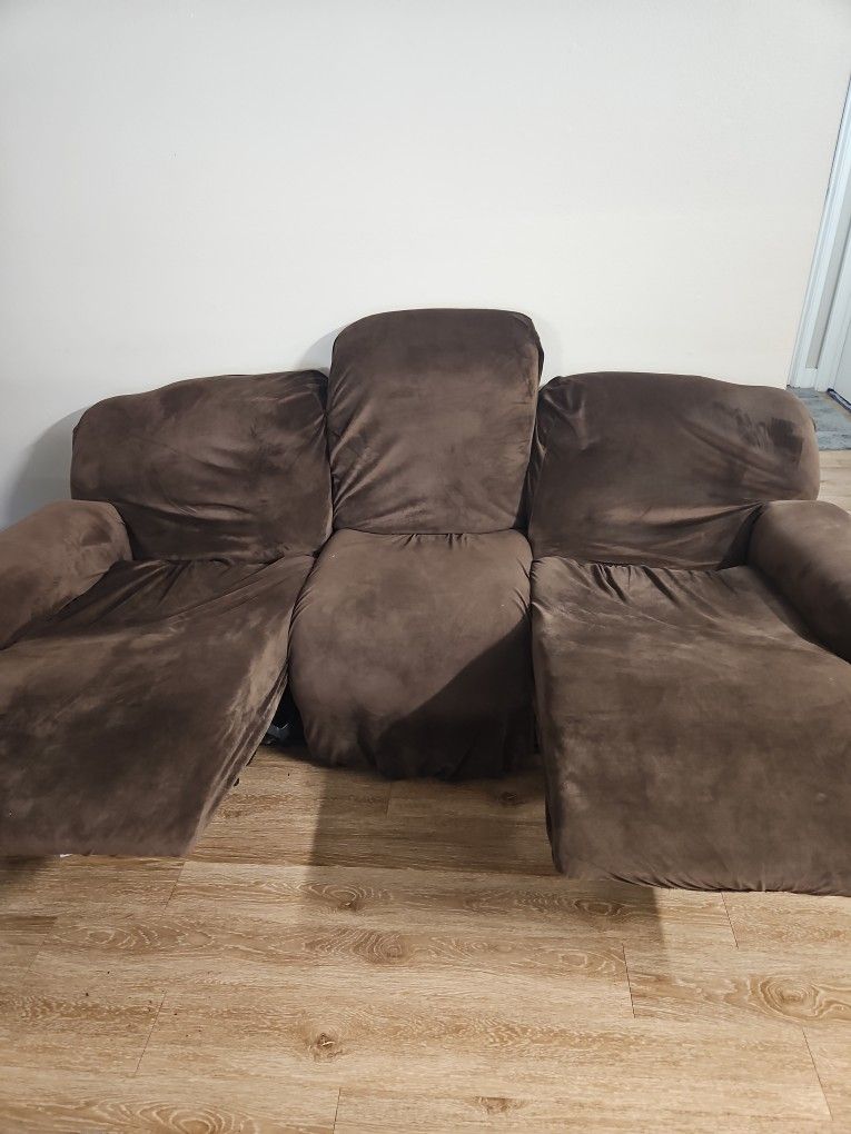3 Seater Leather Recliner Sofa