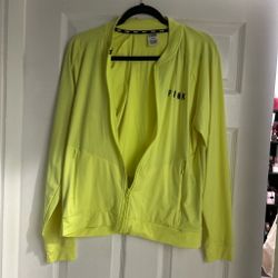 PINK Victoria's Secret Neon Yellow Zip-Up Jacket