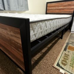 Twin XL Metal Bed Frame + Firm Sealy Mattress