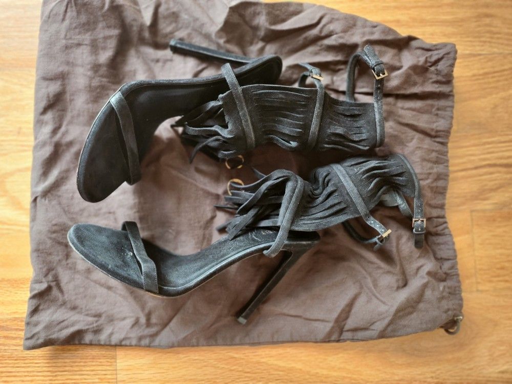 Gucci Suade Moccasin Style Heels