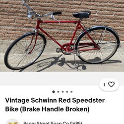 Vintage Schwinn Red Speedster 