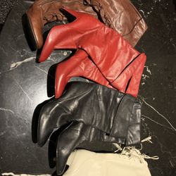 4 pair petite women’s leather dress boots