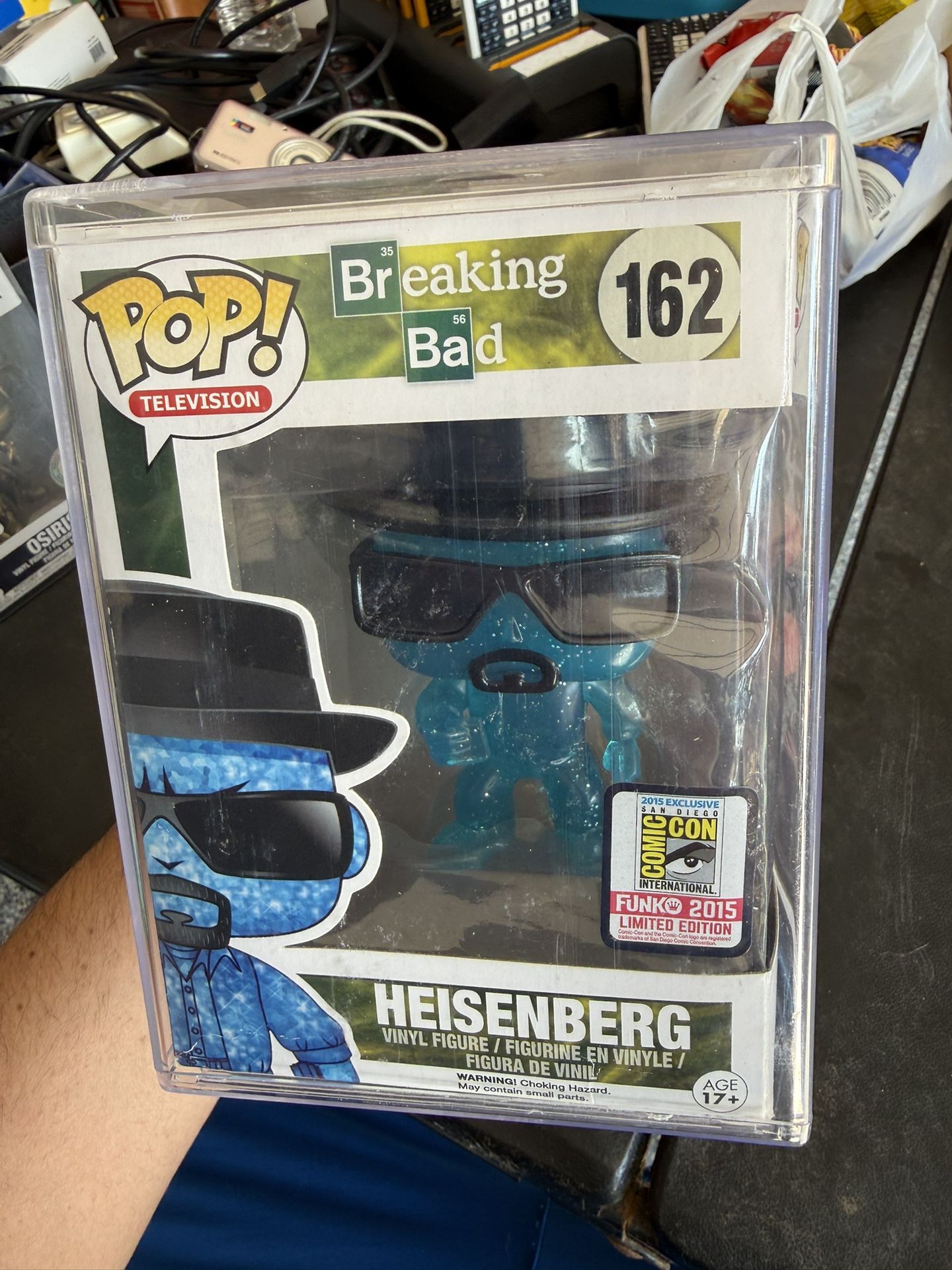 Funko Pop! Breaking Bad Heisenberg (Blue) 2015 San Diego Comic Con Exclusive 162 The Funko Pop! Vinyl figure of Heisenberg from Breaking Bad in his