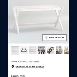Crate And barrel - White Spotlight Desk