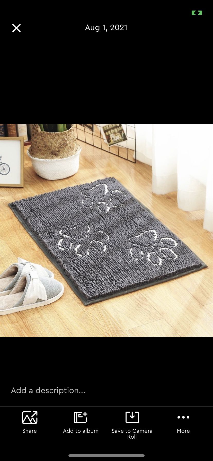 Medium Grey 3 Paw - Chenille Ultra Absorbent Microfiber Dog Doormat