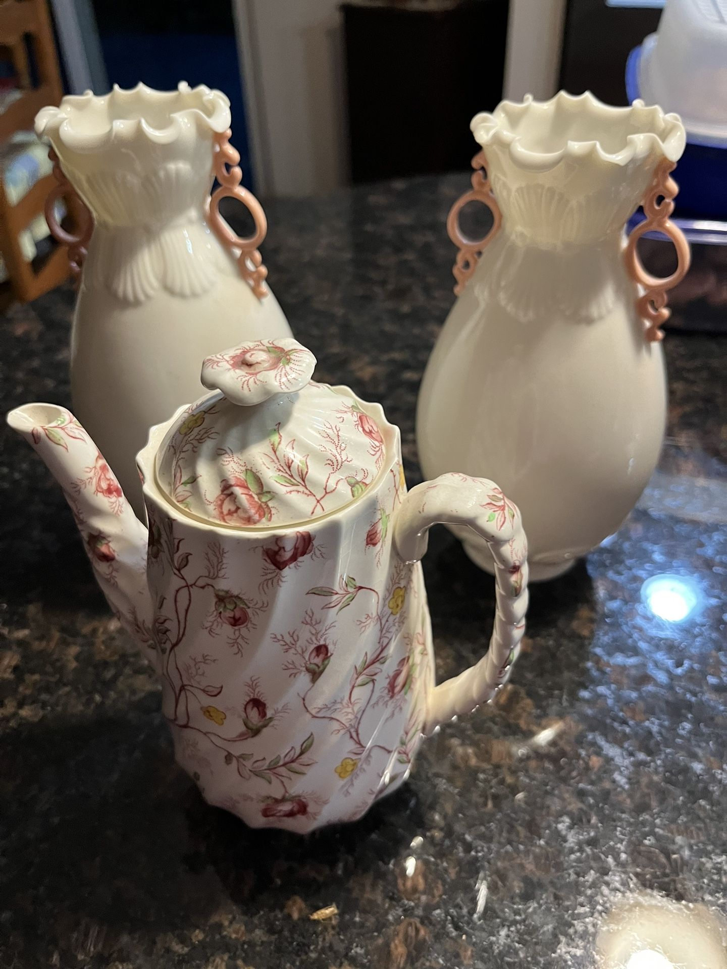 Lenox Vases and Spode Teapot