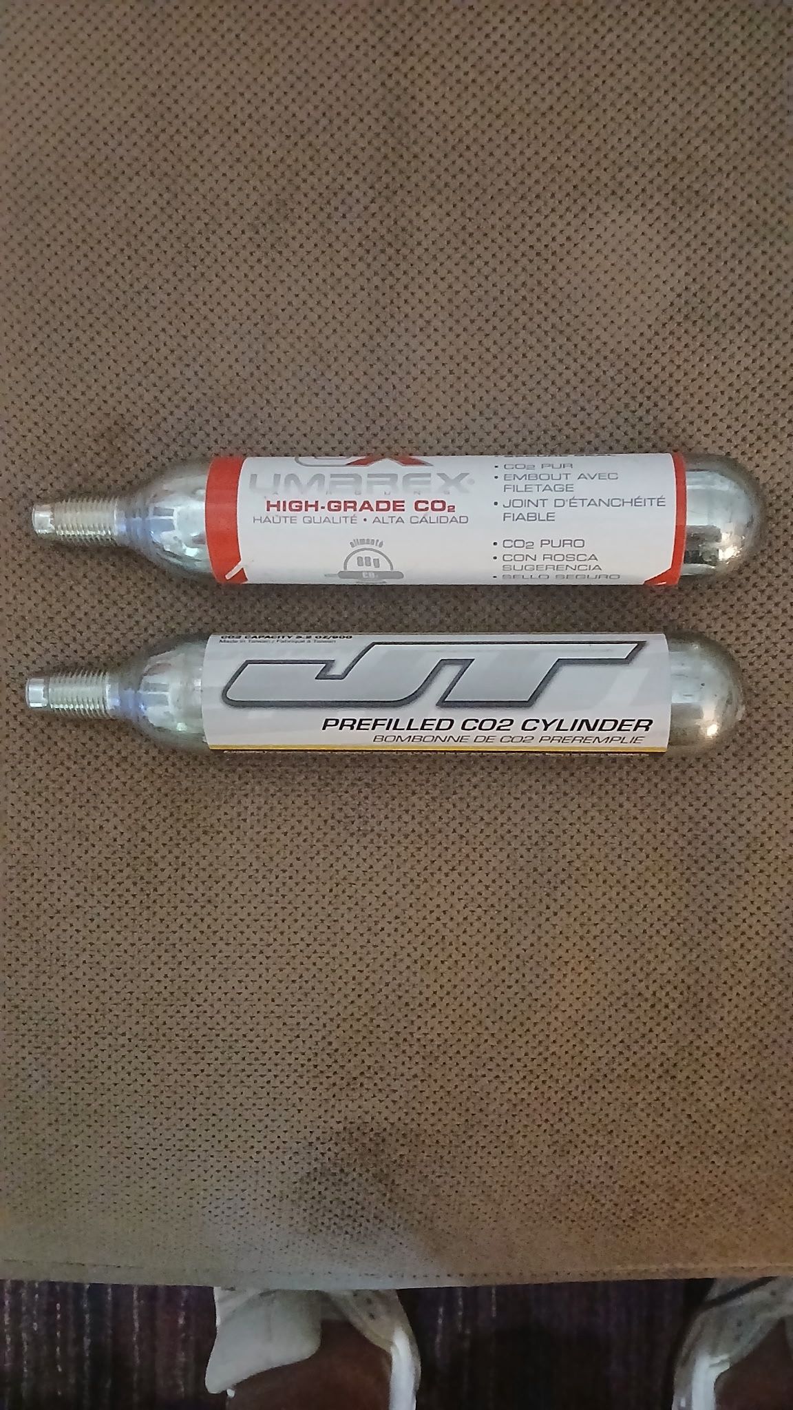 1 Umarex High Grade Pure Co2 W/threaded Tip & 1 JT Prefilled Co2 90Grams W/ Thread Tip