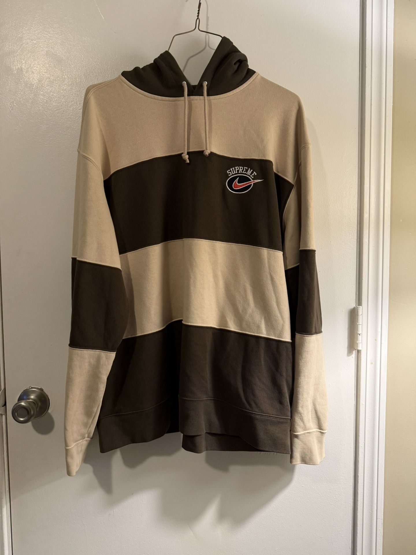 Nike Supreme Tan Stripe Hoodie