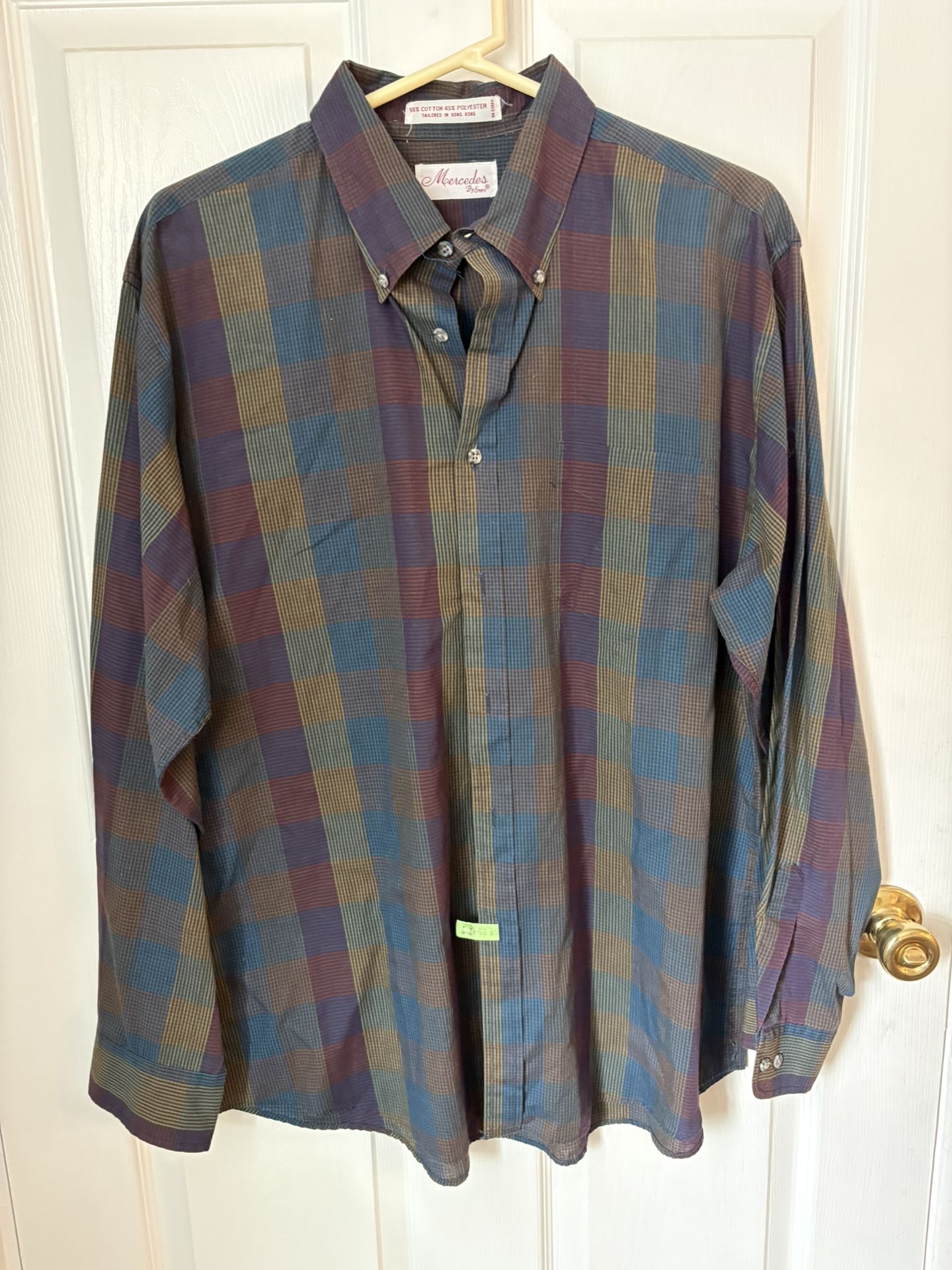 Men's Casual Plaid Dress Shirt