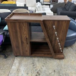 Kitchen Island Cart on Wheels with Adjustable Shelf and 5 Wine Holders