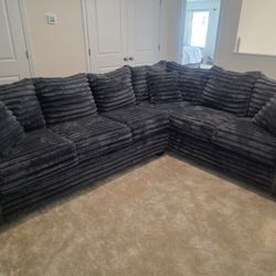 NEW MODEL ALERT! Brand New Byers Market Gunmetal Grey Thick Corduroy RAF 2pc Corner Sectional