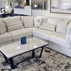 Washable Beige Sectional