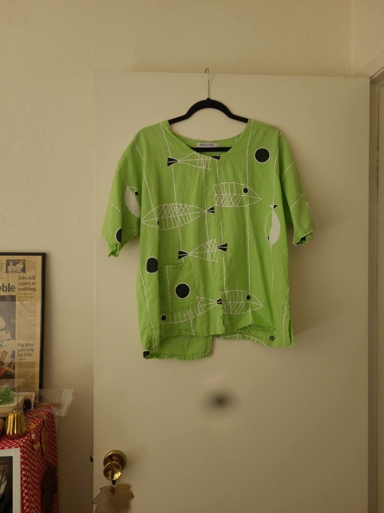 Fish Design Scrub Style Top