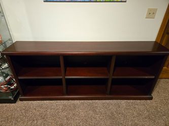 Large cherry solid wood shelf unit/tv stand