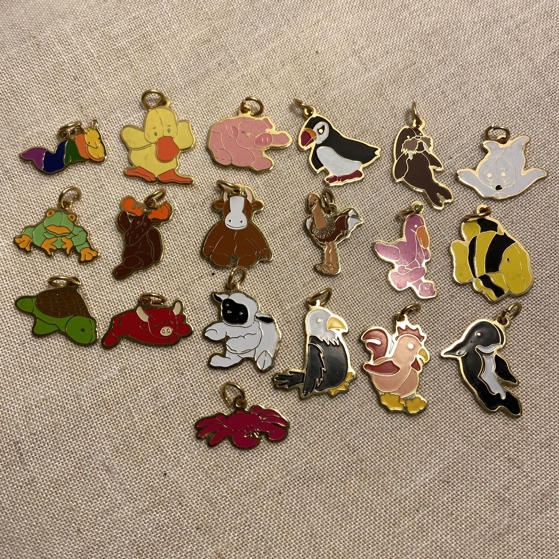 90s Beanie Babies necklace charms 19 gold Necklace Charm 90s beanie baby jewelry