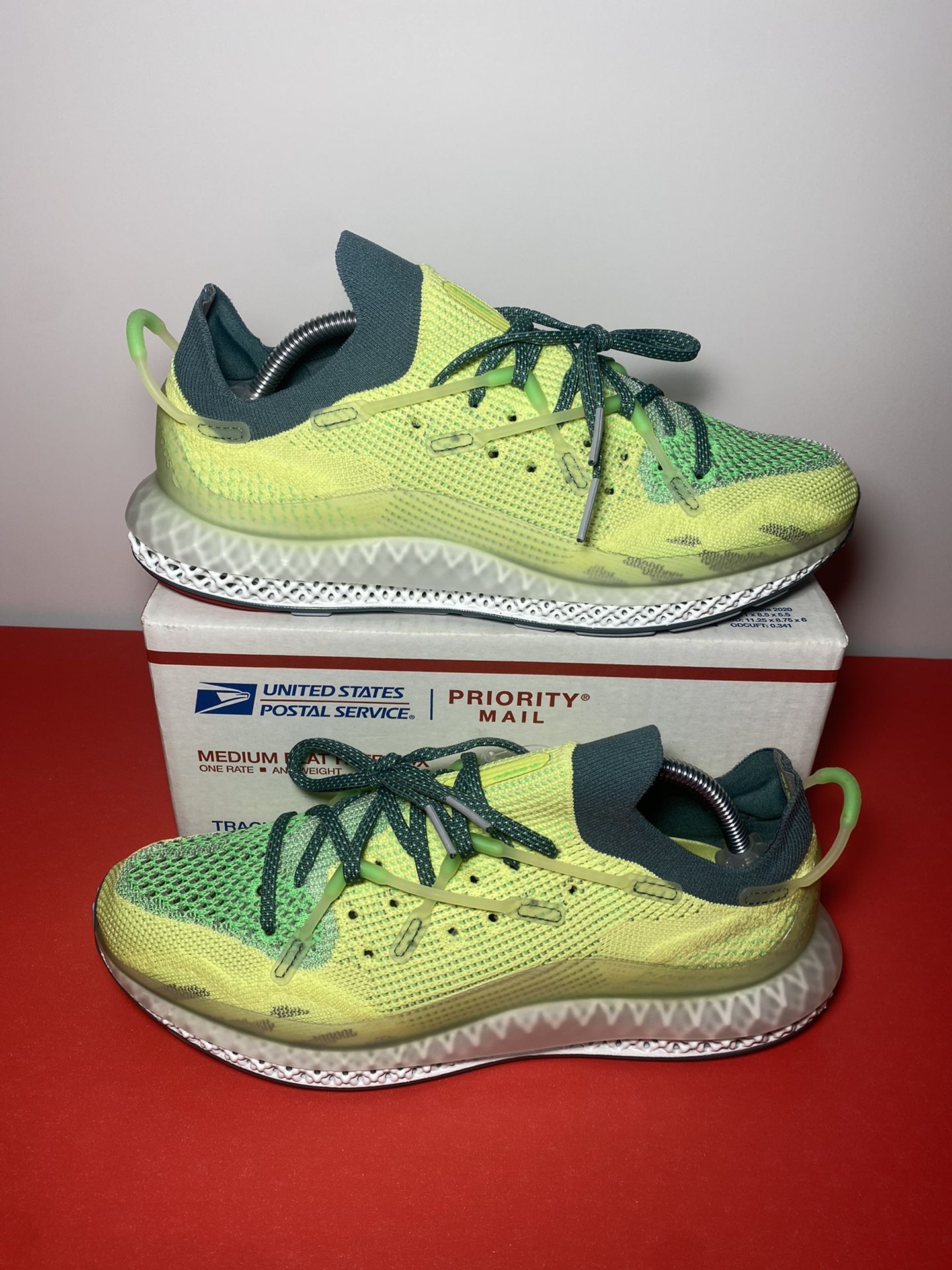 Adidas 4D Fusio Running Shoes Grey /Semi Frozen Yellow FY3603 Sz